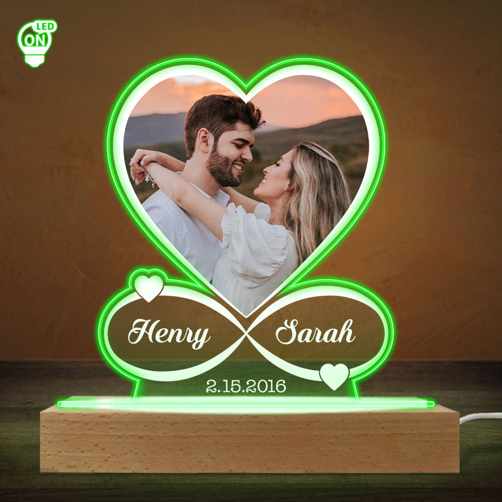 Custom Couple Photo Anniversary Valentines Day - Personalized Custom LED Light