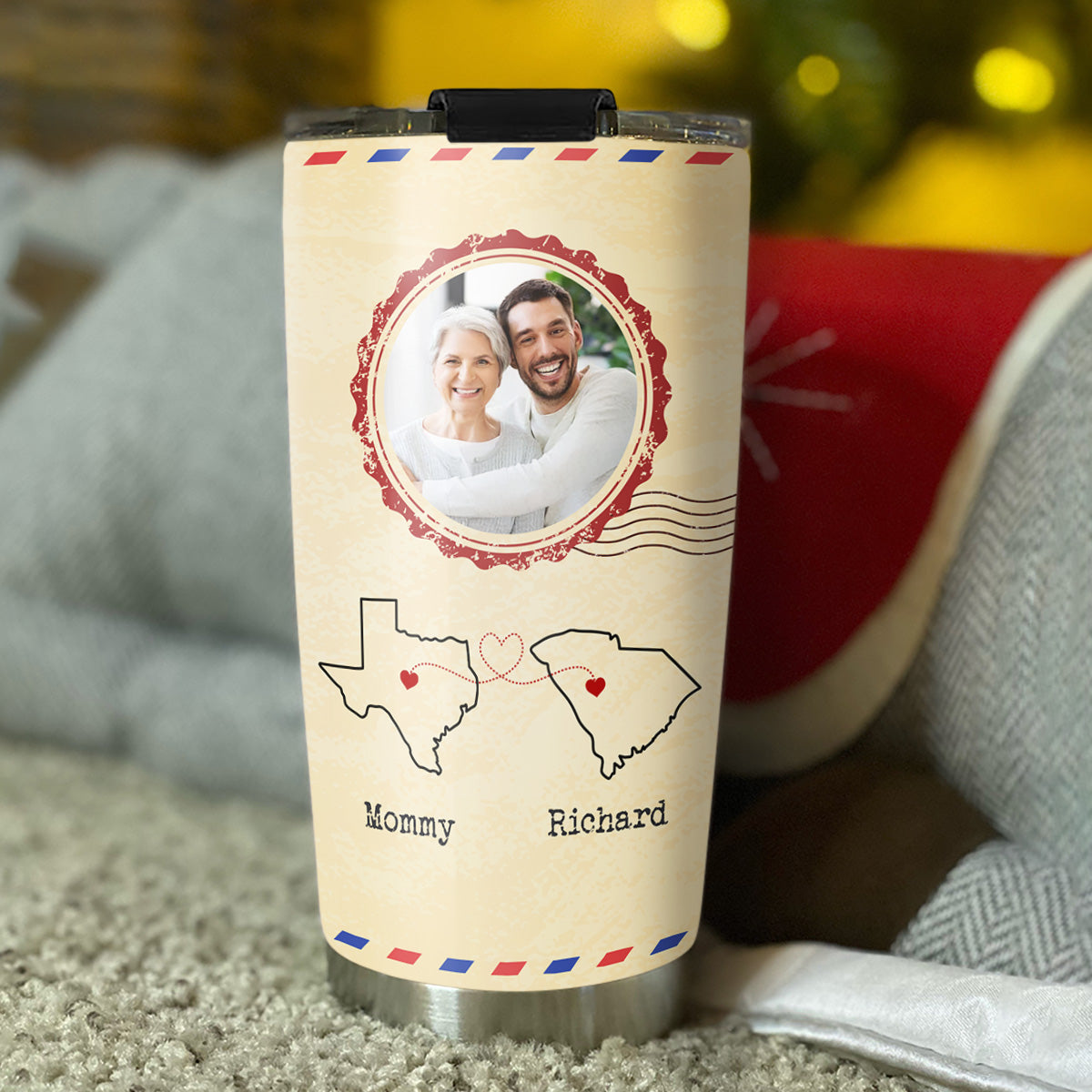 Miles Apart But Close At Heart - Personalized Custom Tumbler