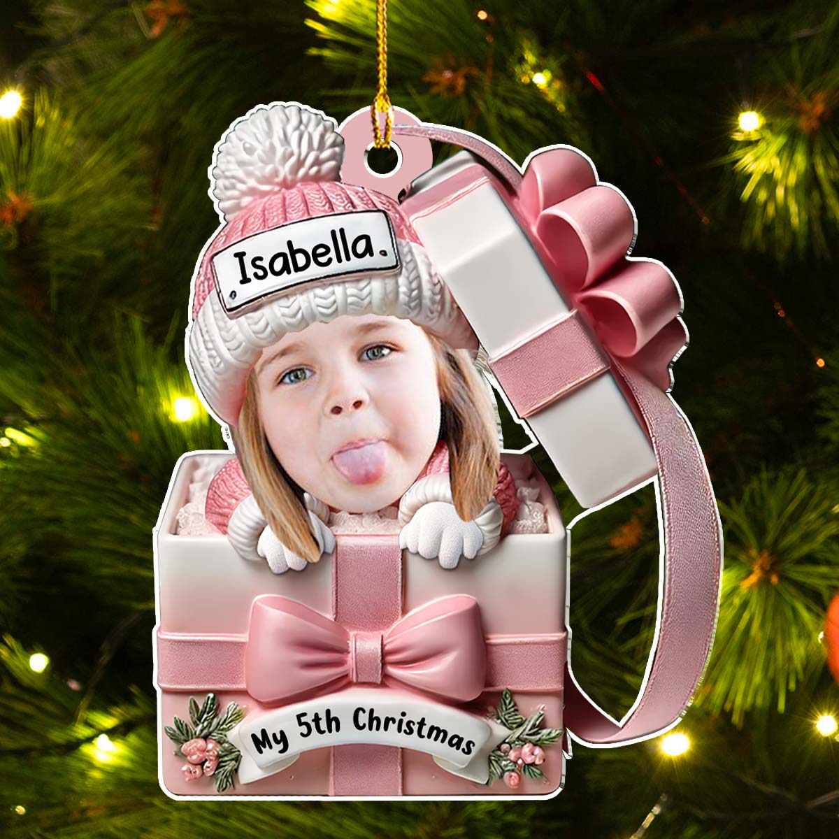 Baby Inside Gift Box - Personalized Custom Acrylic Ornament