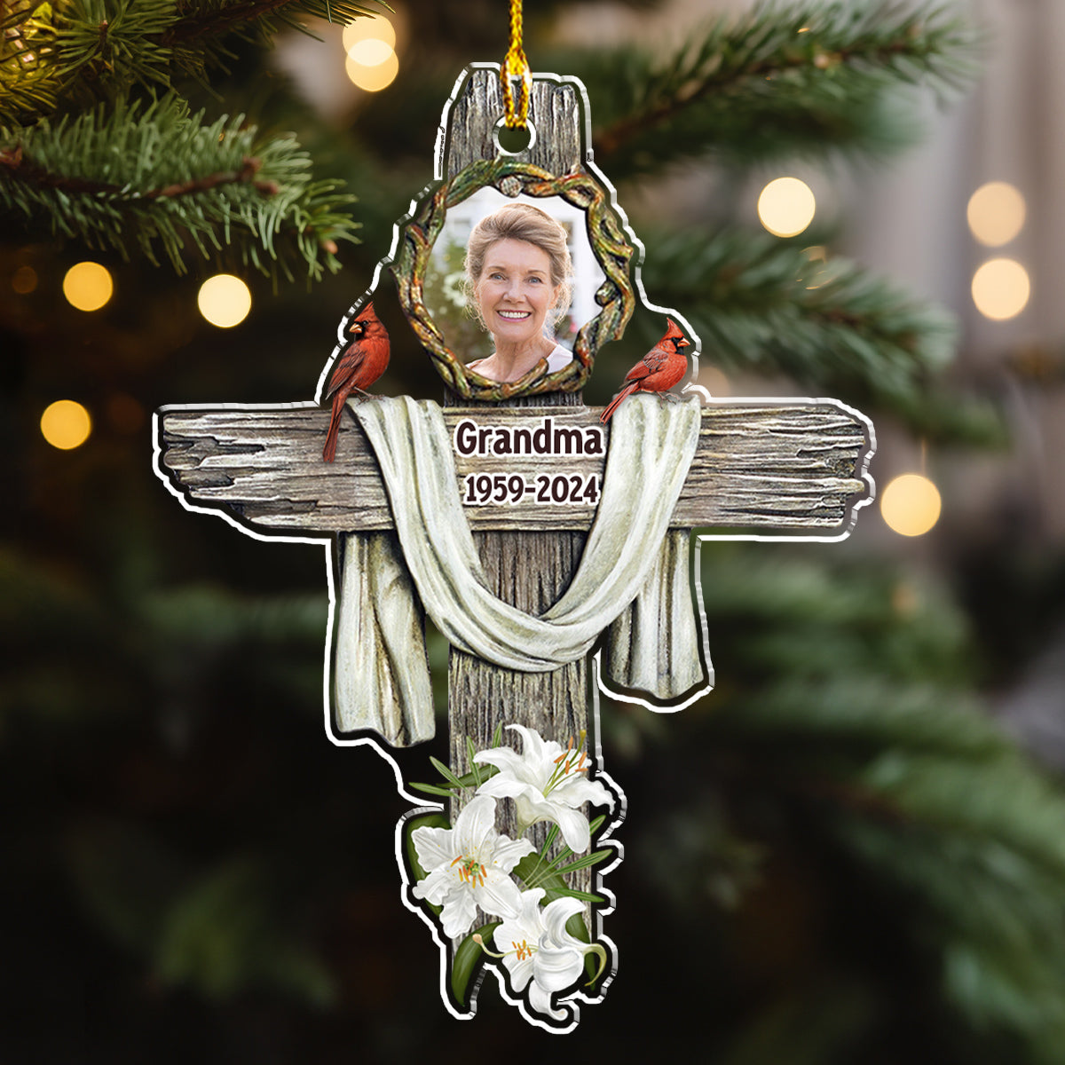 God Carries You In His Arms - Personalized Custom Acrylic Ornament