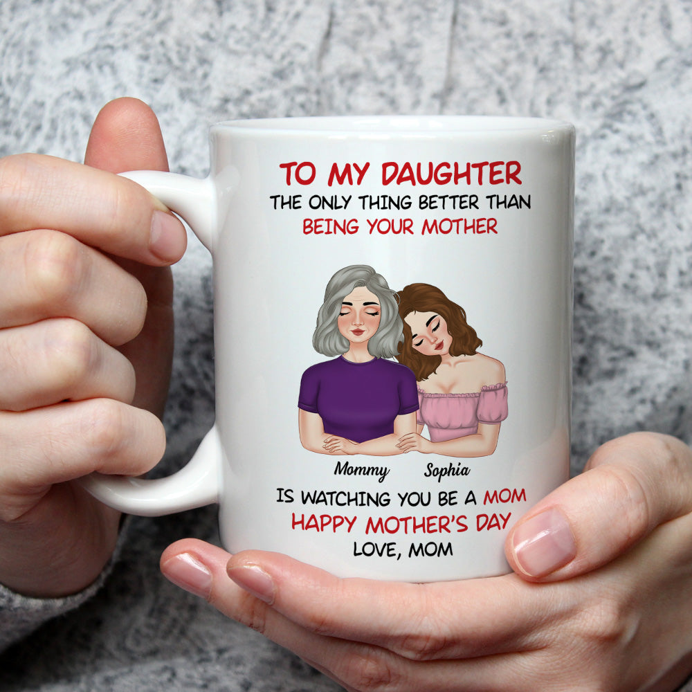 To My Daughter Lean On Shoulder  - Personalized Custom Coffee Mug