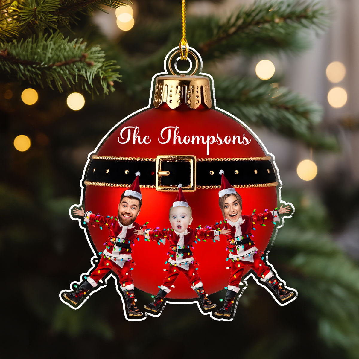 Custom Funny Photo Merry Christmas - Personalized Custom Acrylic Ornament