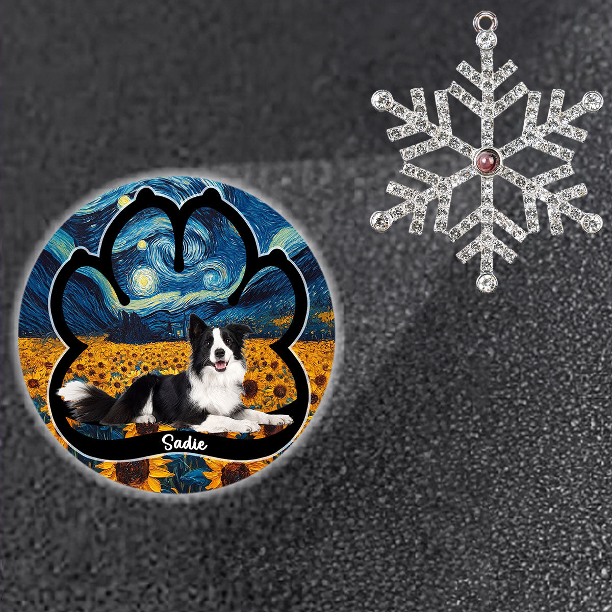 Lay Here With Me - Personalized Custom Photo Snowflake Projection Ornament