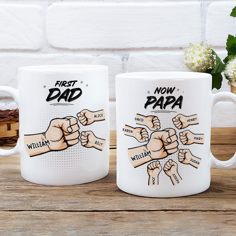 First Dad Now Grandpa - Personalized Custom Coffee Mug