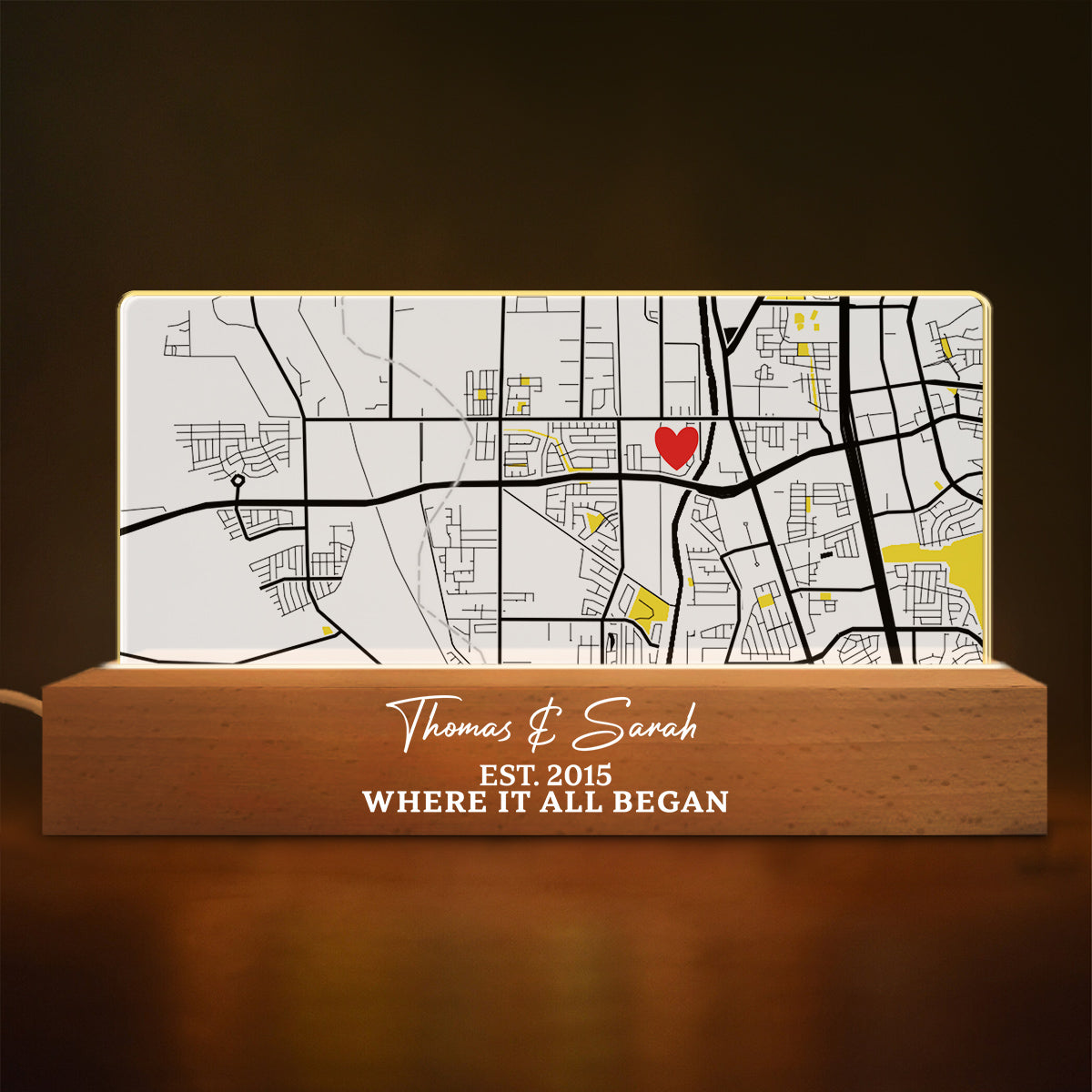 Where Is All Began - Personalized Custom Acrylic Letters 3D LED Night Light