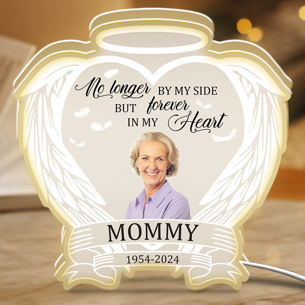 No Longer By My Side But Forever In My Heart - Personalized Light Box