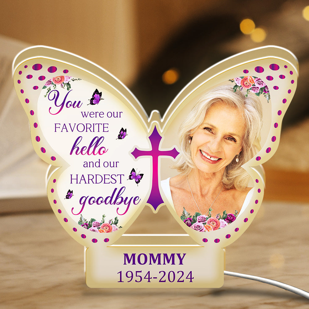 Favorite Hello And Hardest Gooodbye - Personalized Custom Light Box