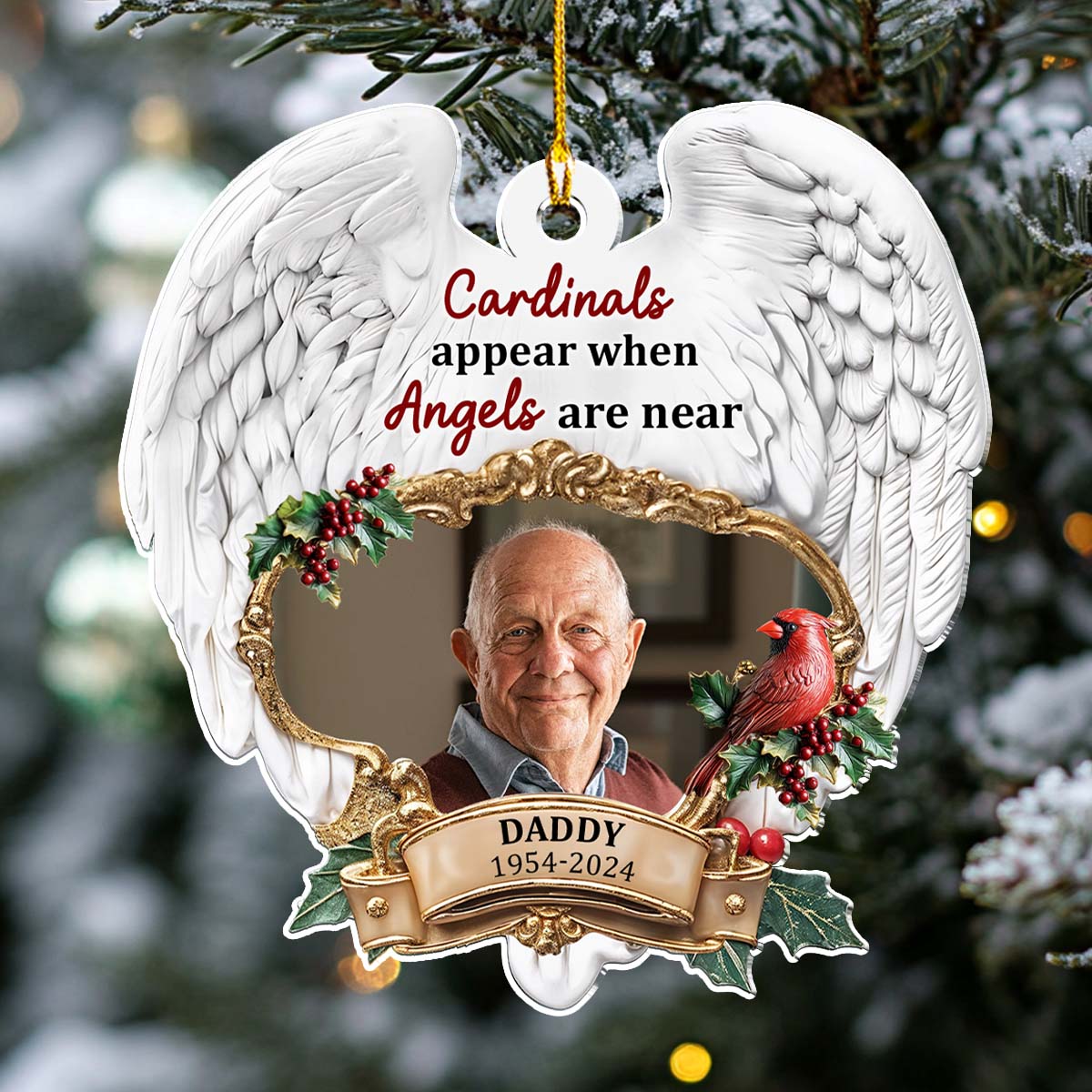Cardinals Appear When Angels Are Near - Personalized Custom Acrylic Ornament