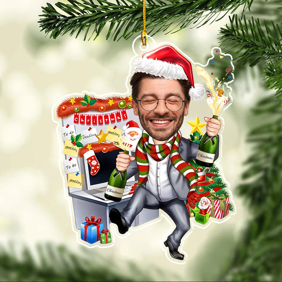 Here Is My Coworker 3 - Personalized Custom Acrylic Ornament