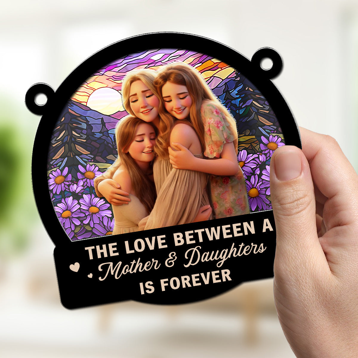 Mother Daughters Forever Linked Together - Personalized Custom Suncatcher