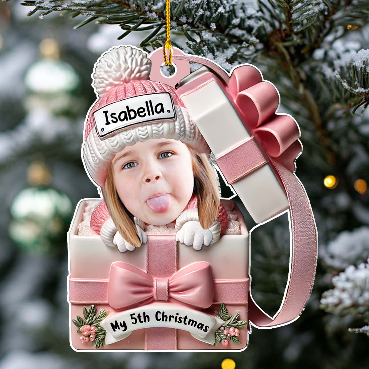 Baby Inside Gift Box - Personalized Custom Acrylic Ornament