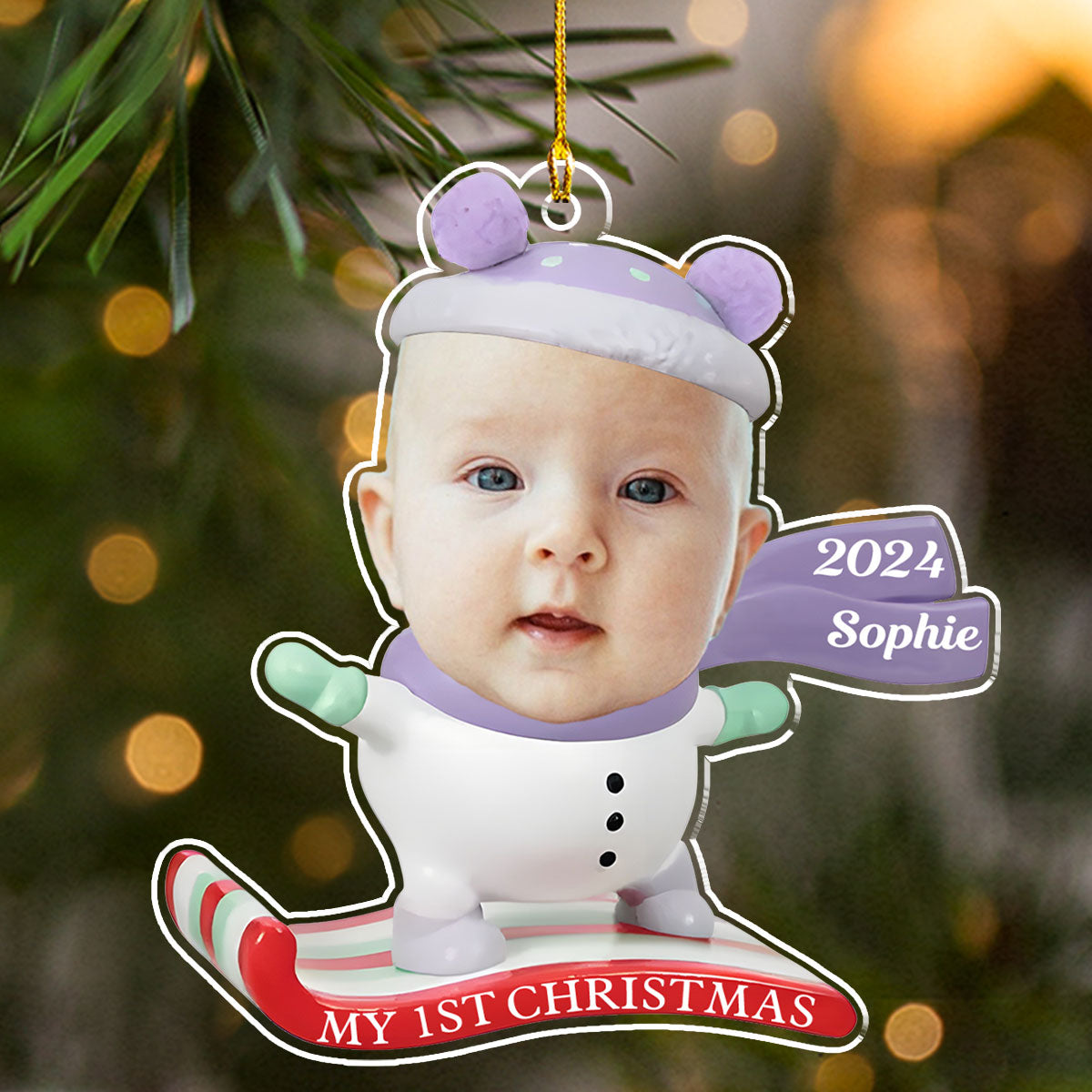 Baby Skiing - Personalized Custom Acrylic Ornament