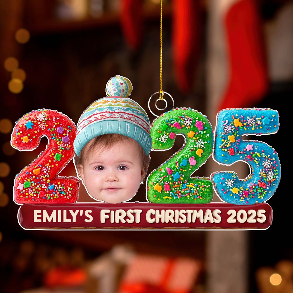 Custom Photo Baby 1st Christmas - Personalized Custom Acrylic Ornament
