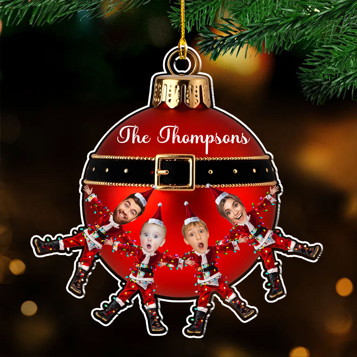 Custom Funny Photo Merry Christmas - Personalized Custom Acrylic Ornament