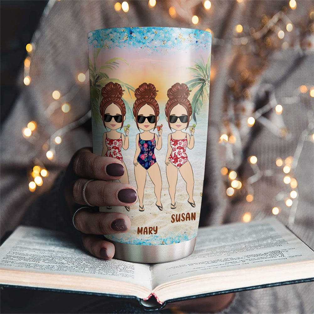 Besties Bonding Over Alcohol - Personalized Custom Tumbler
