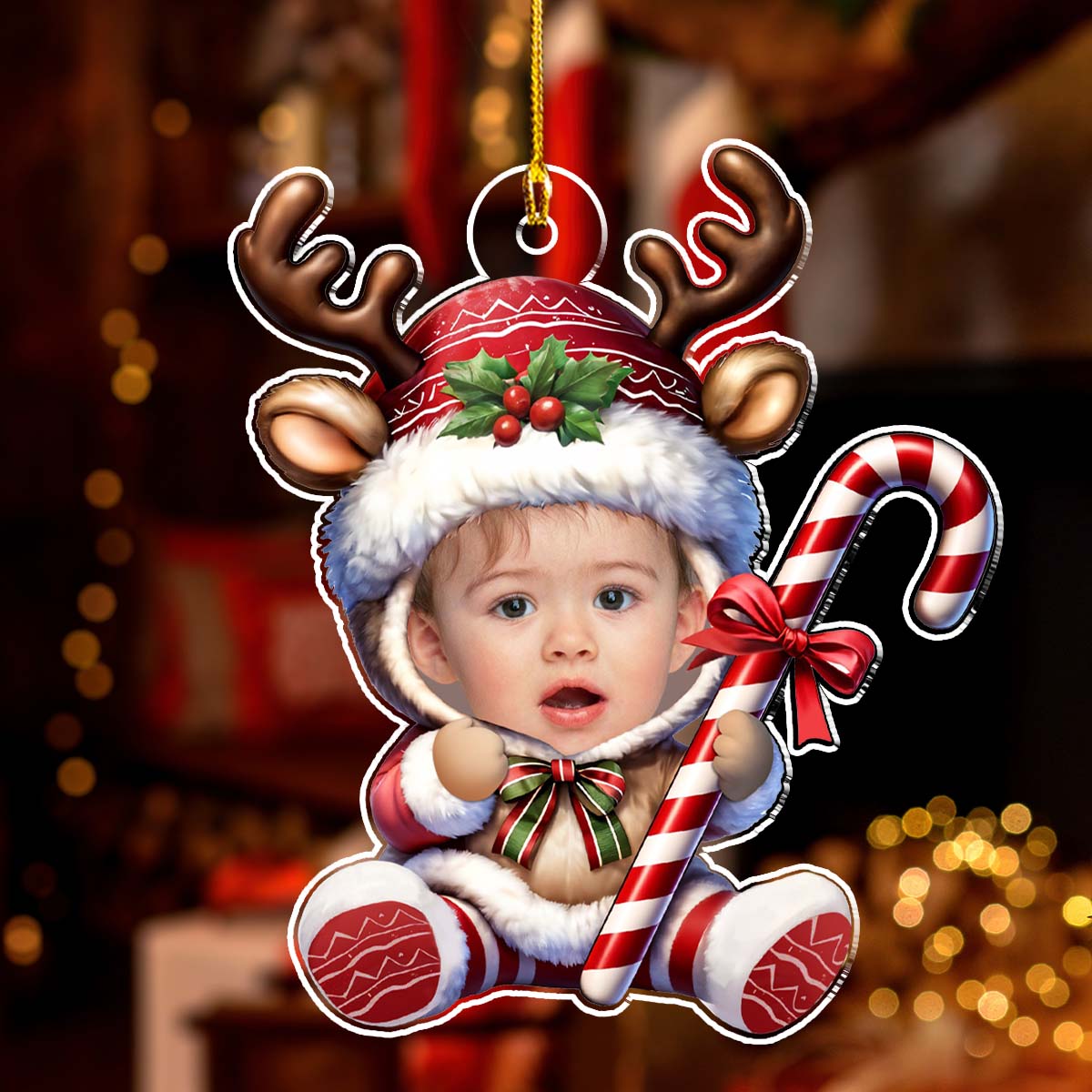 Baby Reindeer Christmas - Personalized Custom Acrylic Ornament