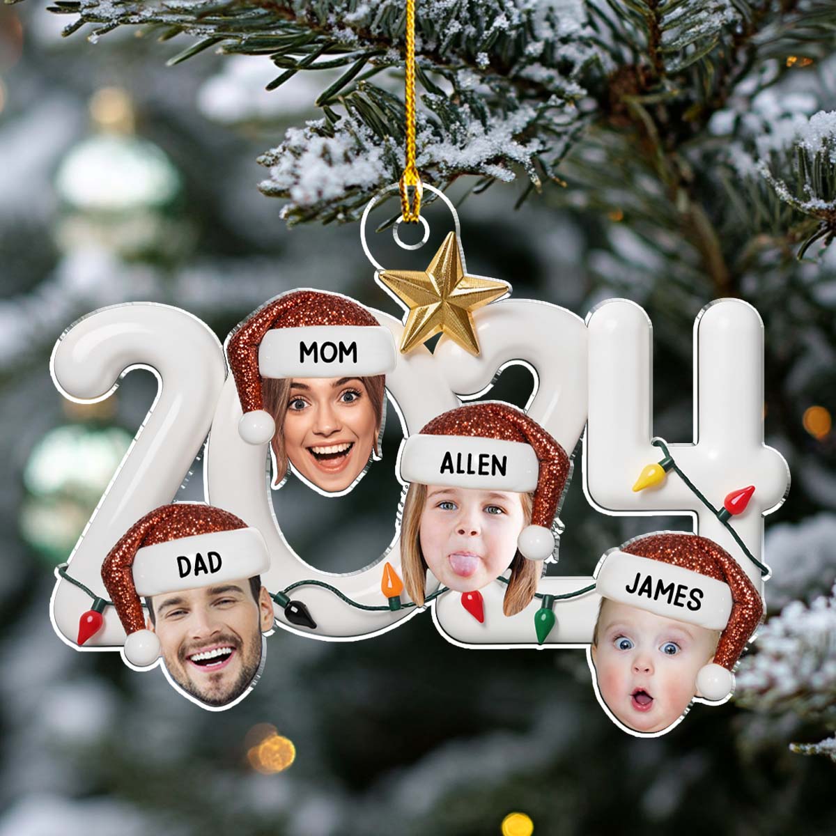 2024 Holiday Photo - Personalized Custom Acrylic Ornament