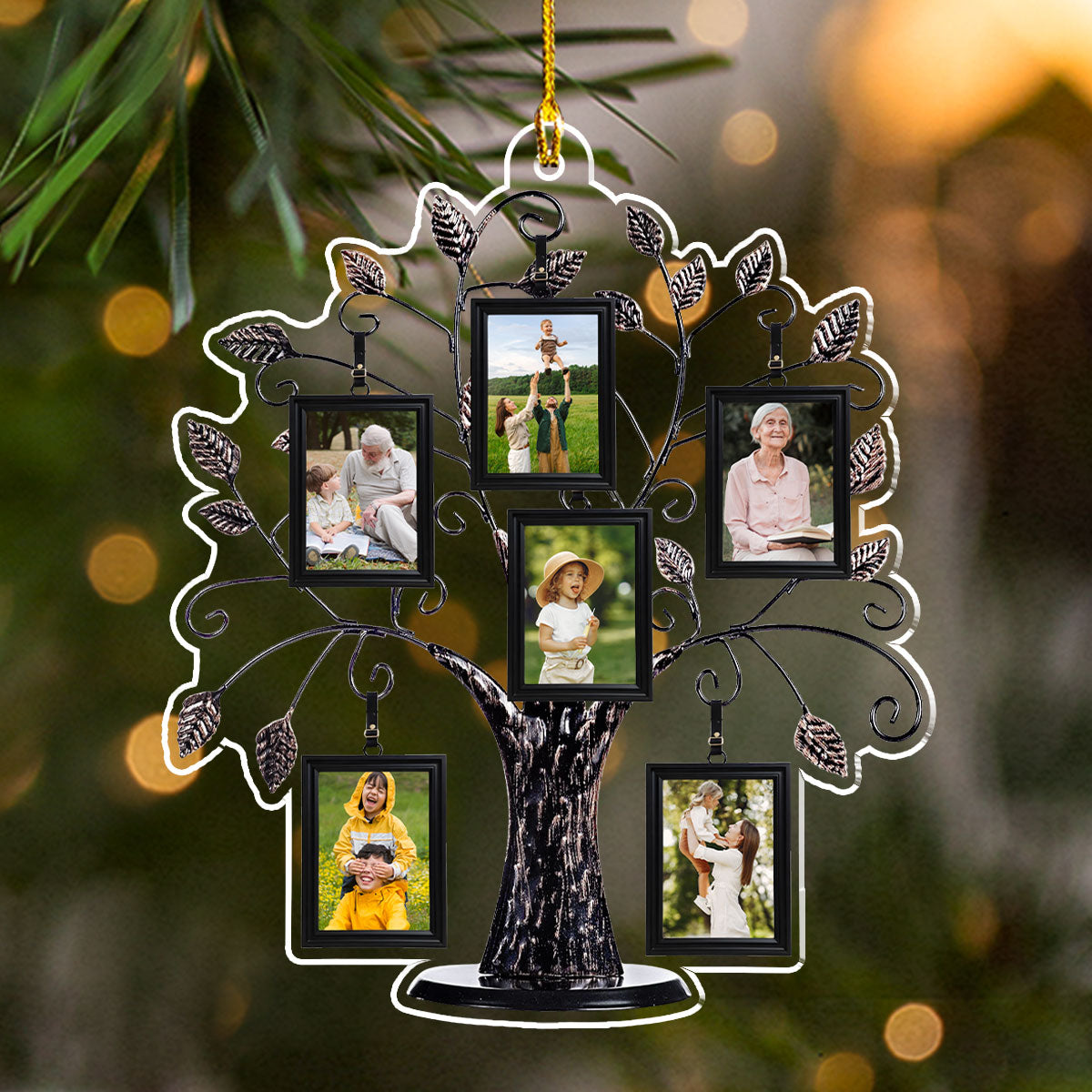 Custom Photo Family Tree  - Personalized Custom Acrylic Ornament