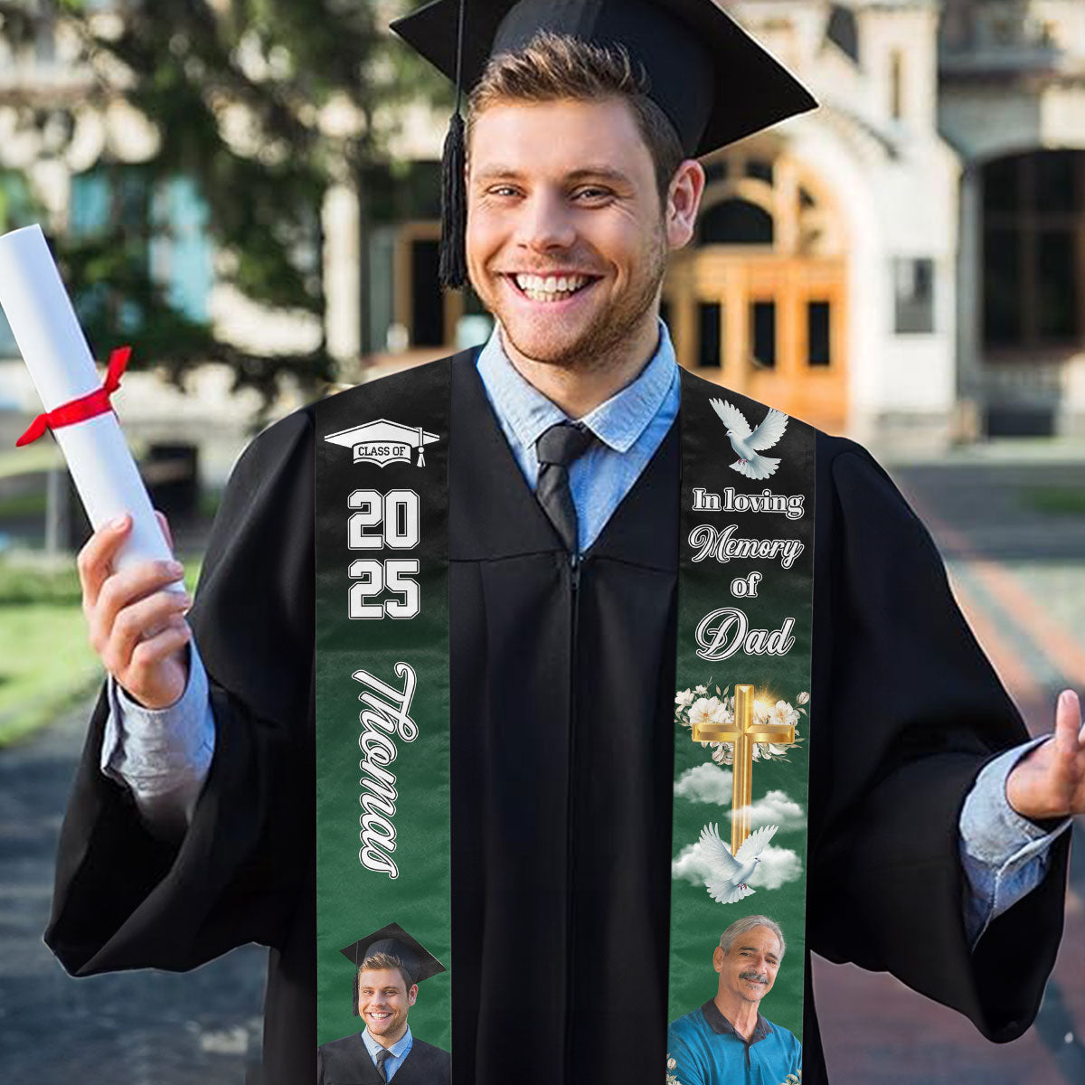 In Loving Memory - Personalized Custom Graduation Stole