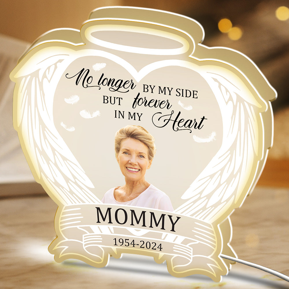 No Longer By My Side But Forever In My Heart - Personalized Light Box