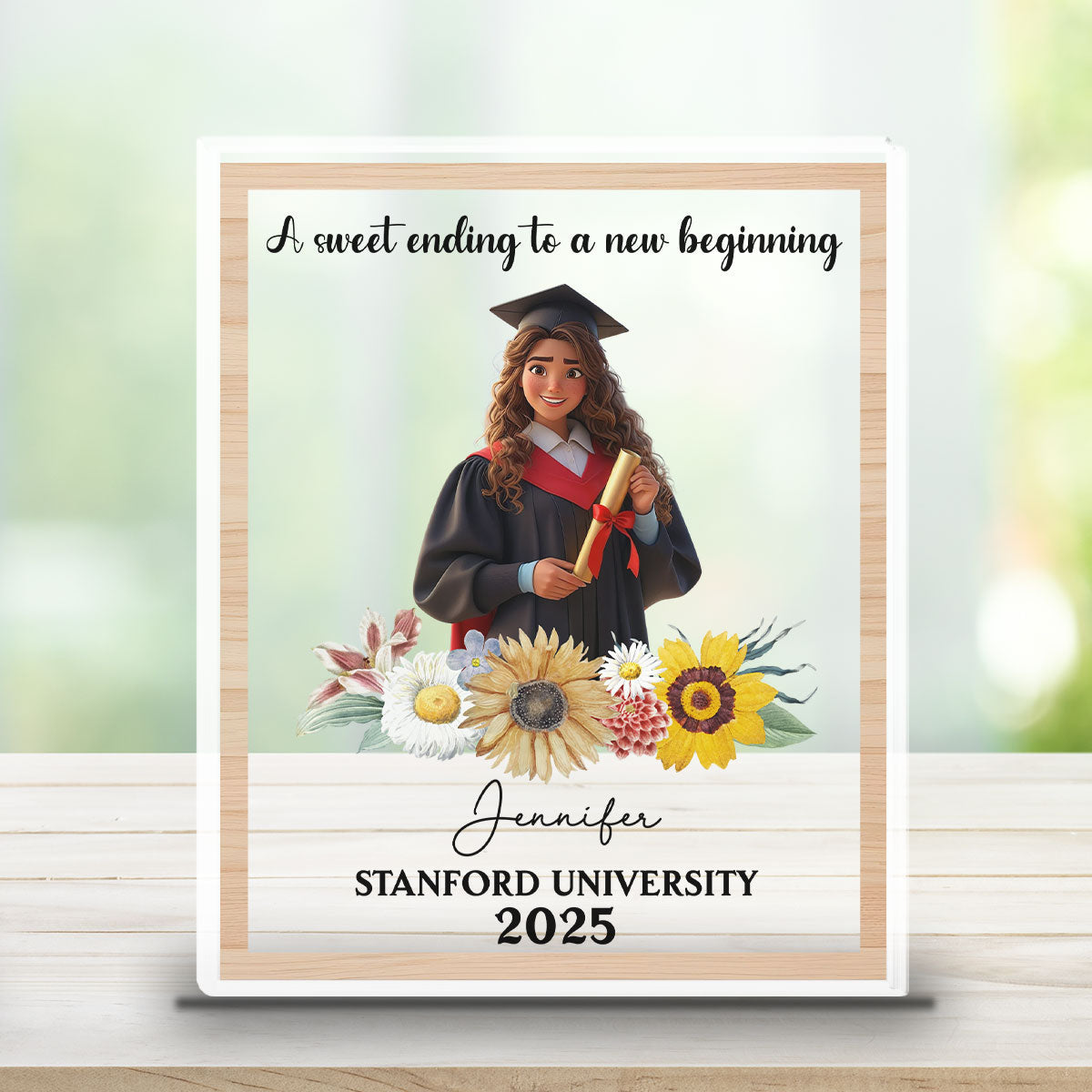 A Sweet Ending To A New Beginning - Personalized Custom Acrylic Plaque