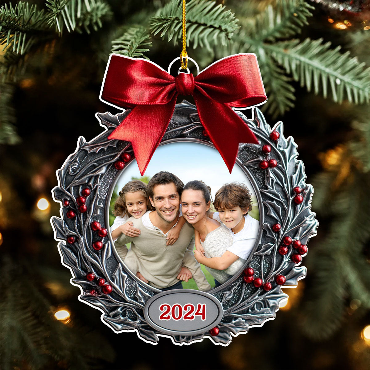 Our Family Christmas Photo Frame - Personalized Custom Acrylic Ornament