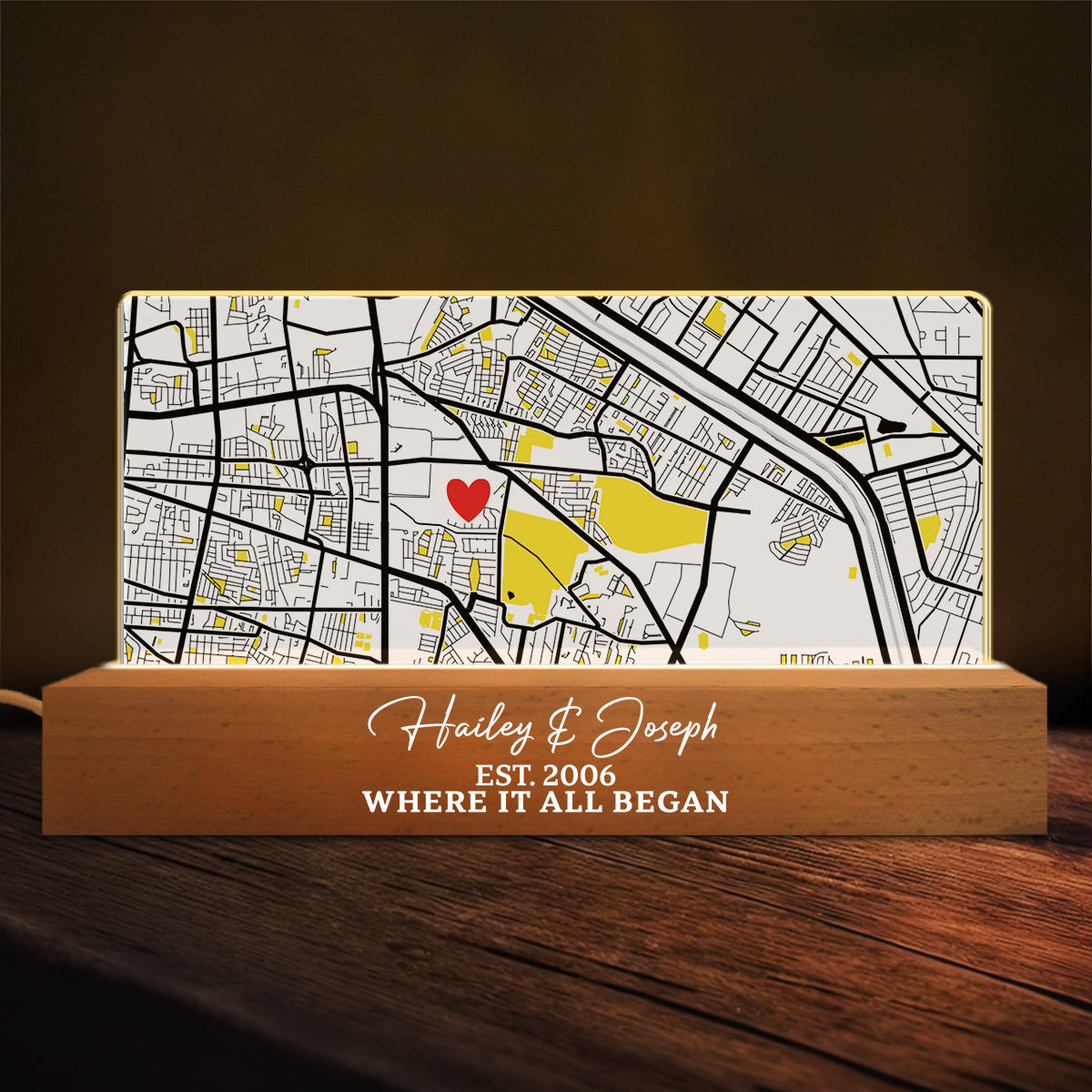 Where Is All Began - Personalized Custom Acrylic Letters 3D LED Night Light