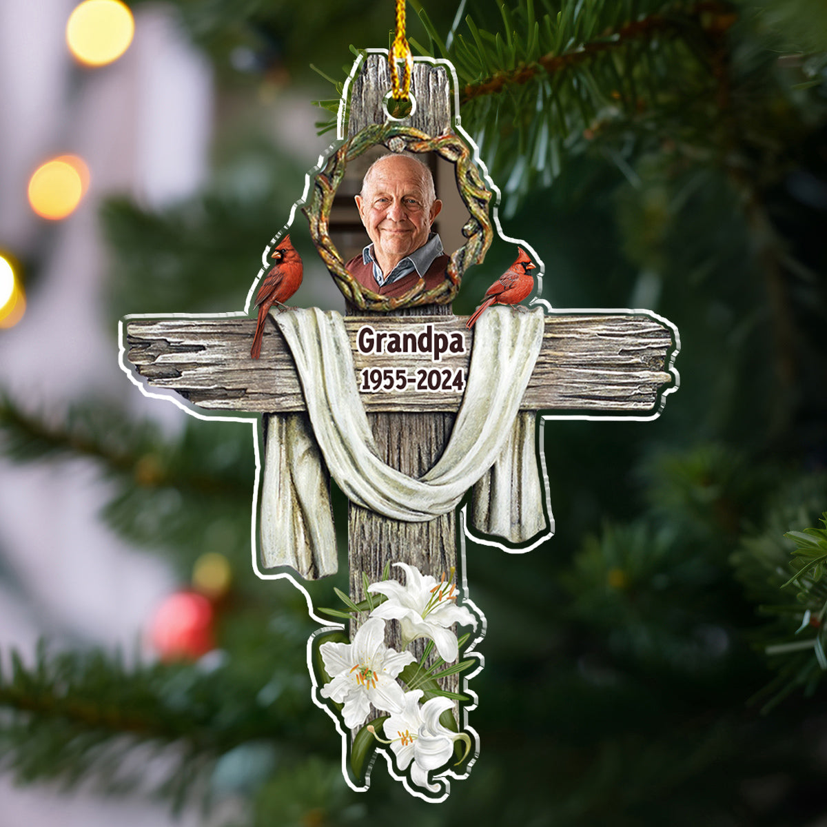 God Carries You In His Arms - Personalized Custom Acrylic Ornament