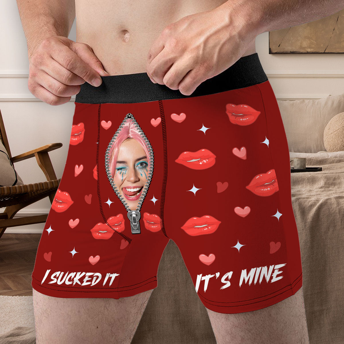 I Sucked It - Personalized Photo Men's Boxer Briefs