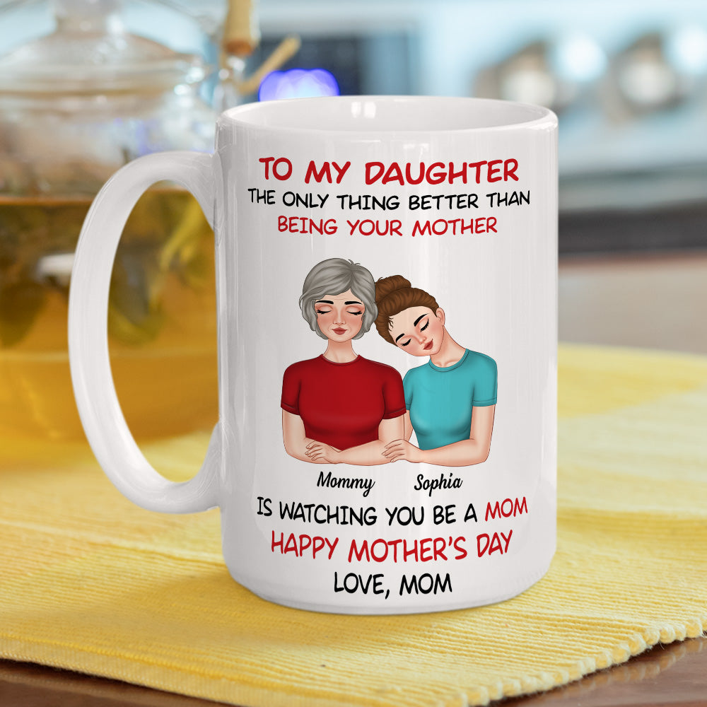 To My Daughter Lean On Shoulder  - Personalized Custom Coffee Mug