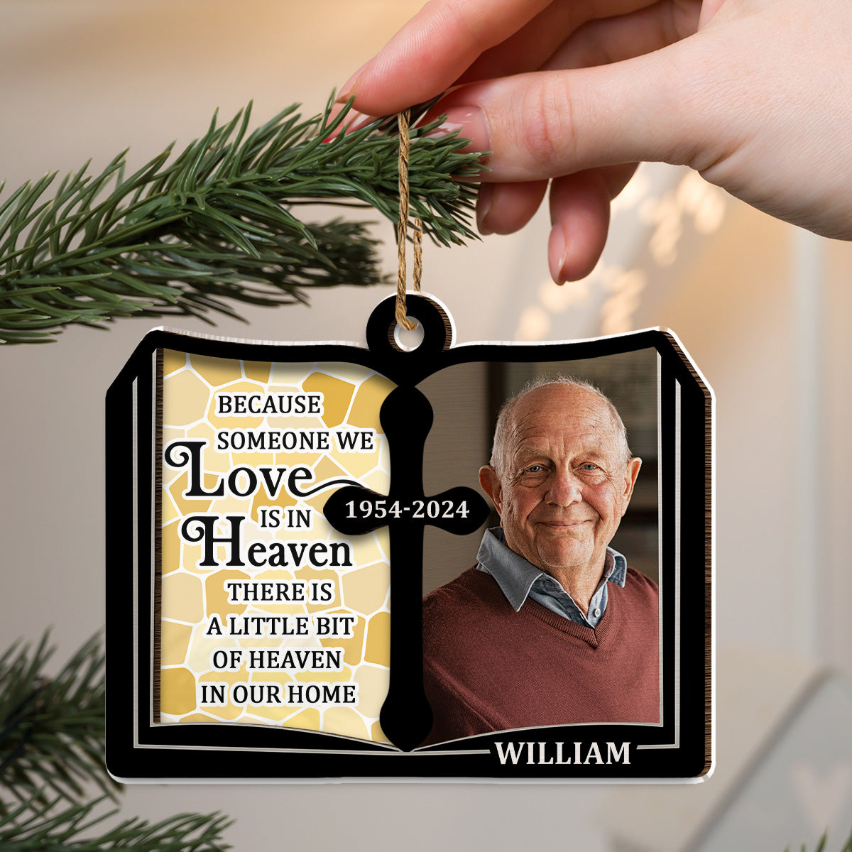 Even Though You Flew Away - Personalized Custom Wood And Acrylic Ornament