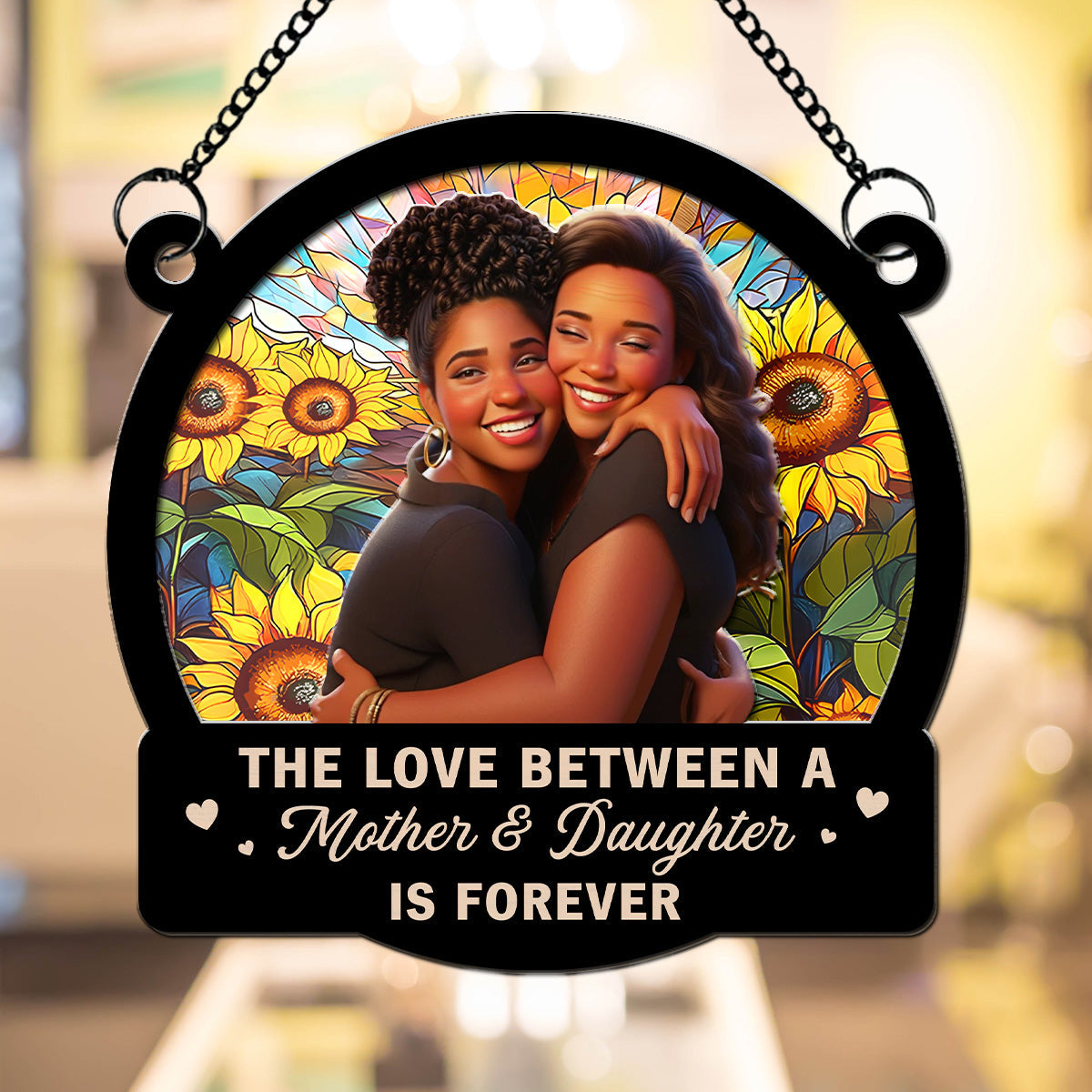 Mother Daughters Forever Linked Together - Personalized Custom Suncatcher