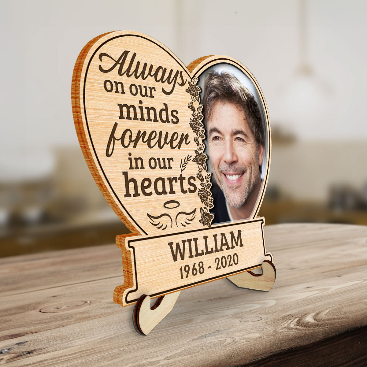 Always On Our Minds Forever In Our Hearts - Personalized Wooden Plaque