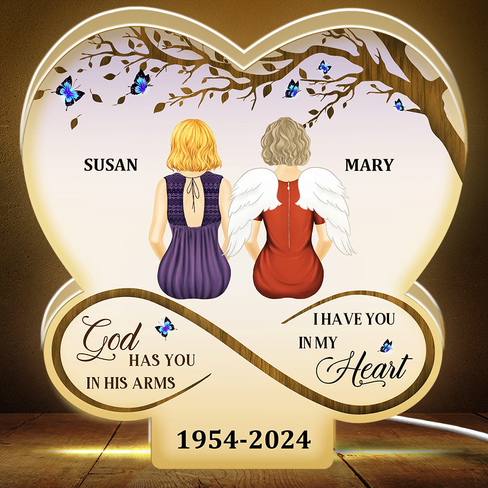 God Has You In His Arms - Personalized Custom Light Box