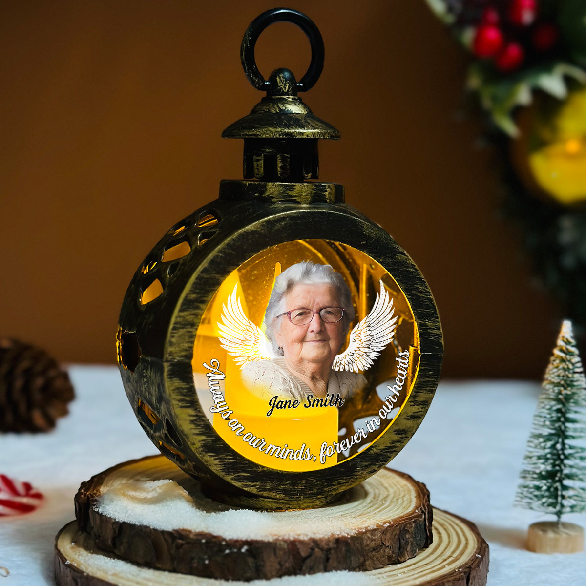 Forever In My Heart - Personalized Custom Christmas Lantern