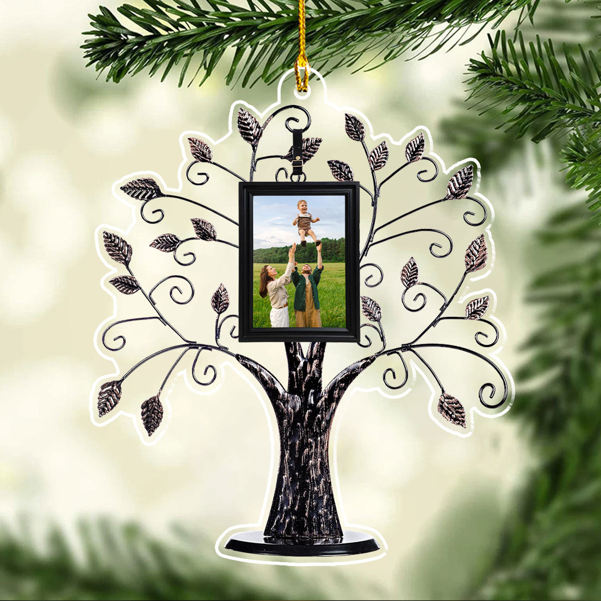 Custom Photo Family Tree  - Personalized Custom Acrylic Ornament