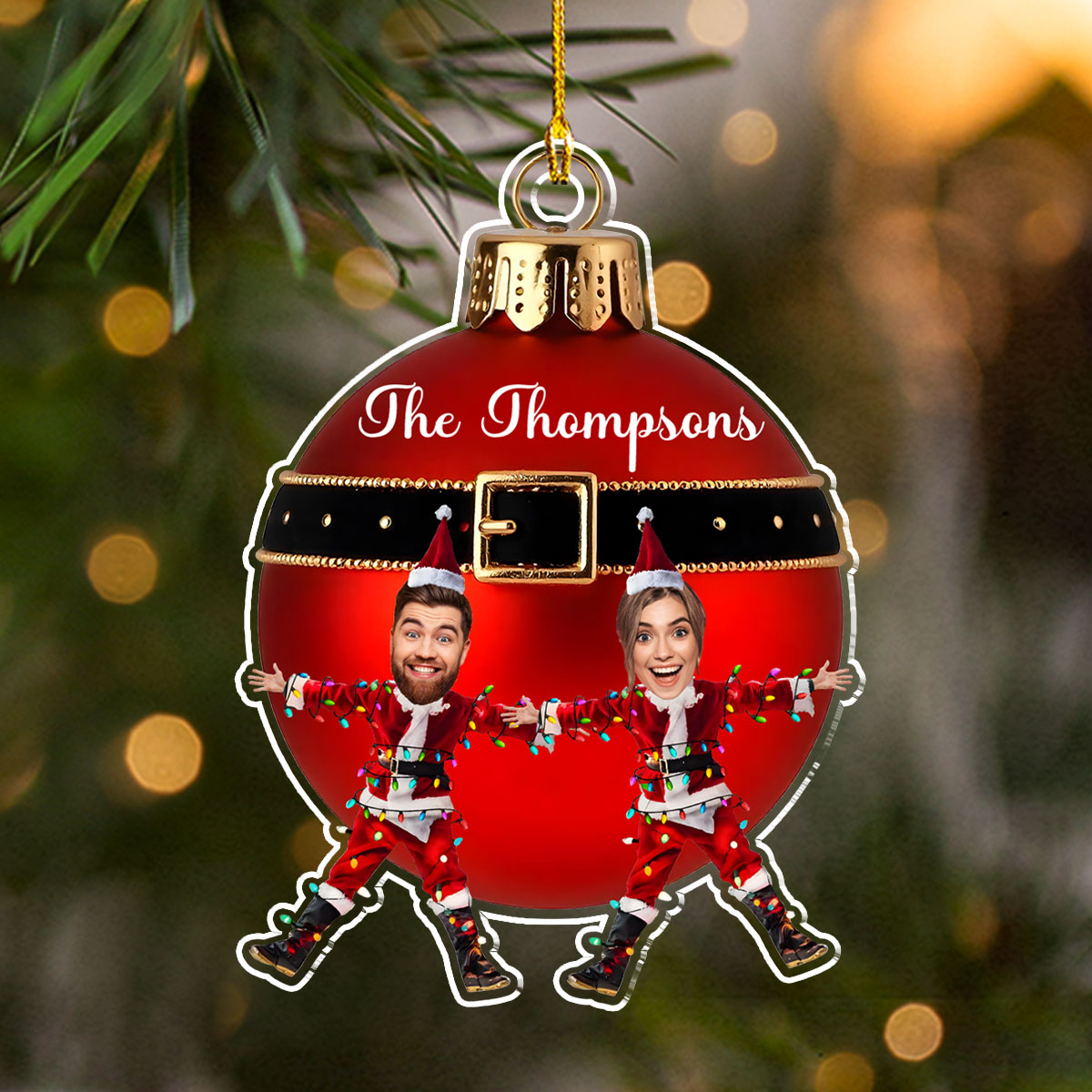 Custom Funny Photo Merry Christmas - Personalized Custom Acrylic Ornament