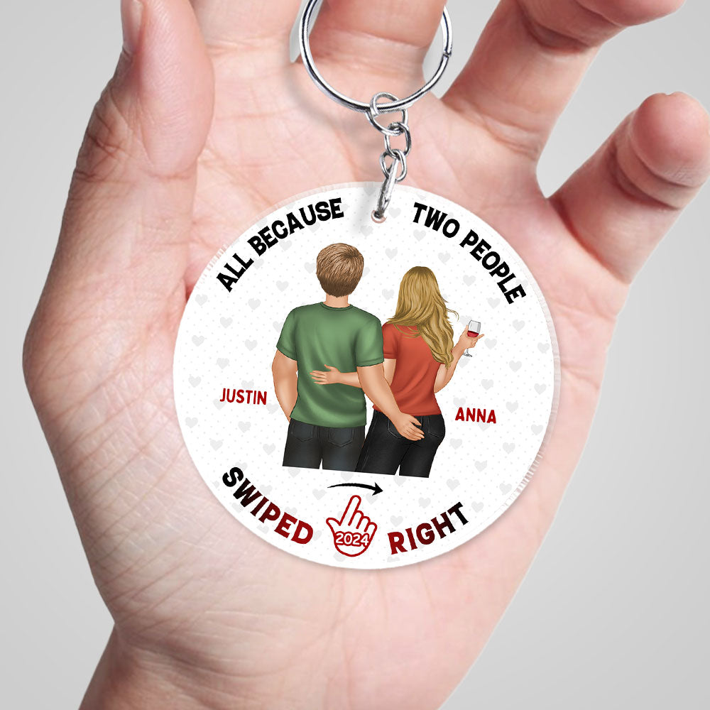 Two People Swiped Right - Personalized Custom Acrylic Keychain