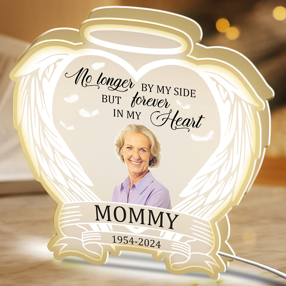 No Longer By My Side But Forever In My Heart - Personalized Light Box