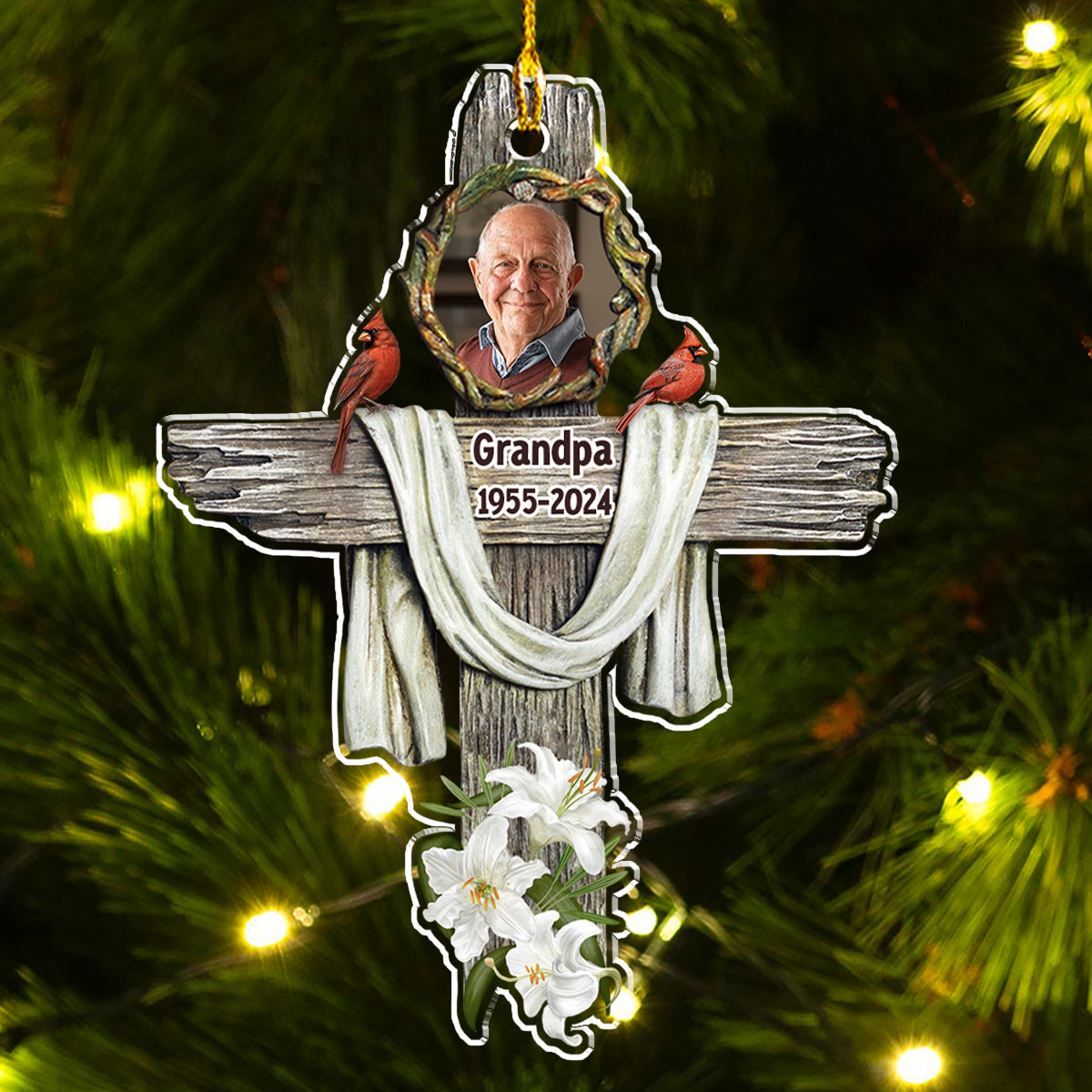 God Carries You In His Arms - Personalized Custom Acrylic Ornament