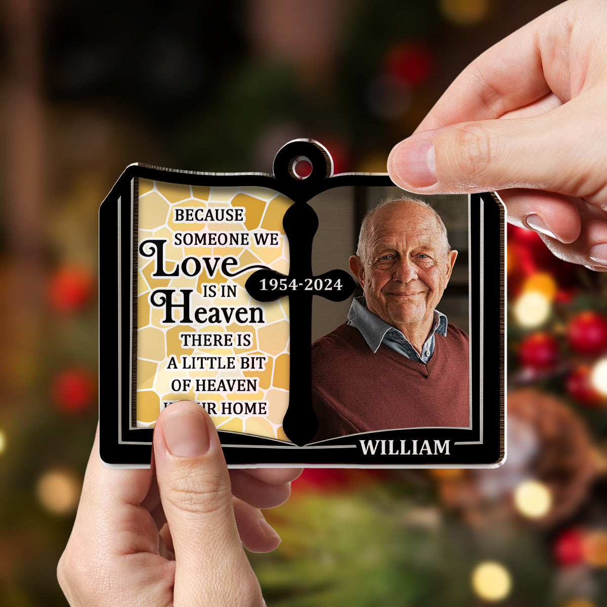 Even Though You Flew Away - Personalized Custom Wood And Acrylic Ornament