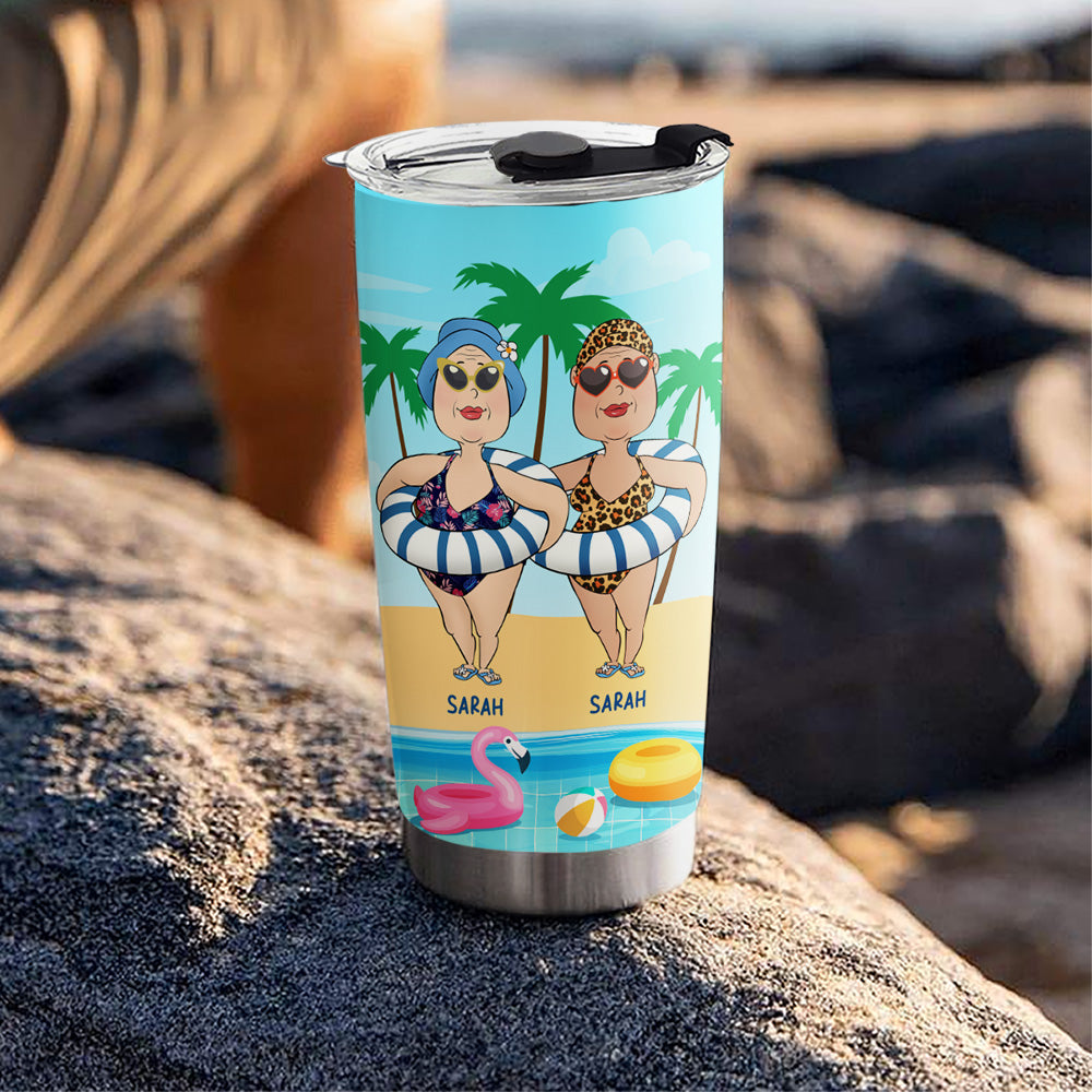 Beach Besties For The Restie - Personalized Custom Tumbler