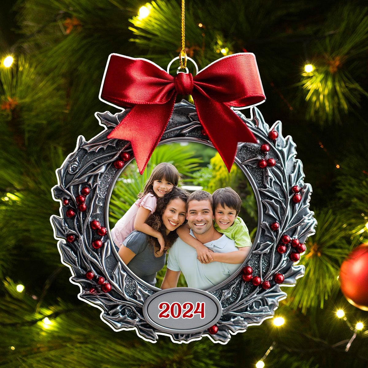Our Family Christmas Photo Frame - Personalized Custom Acrylic Ornament