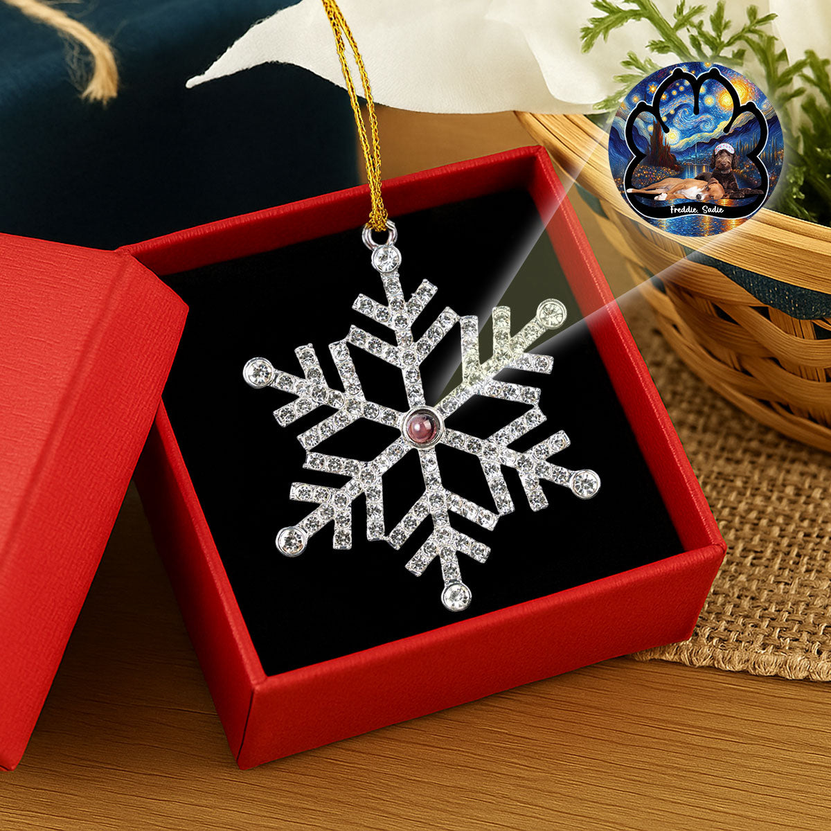 Lay Here With Me - Personalized Custom Photo Snowflake Projection Ornament