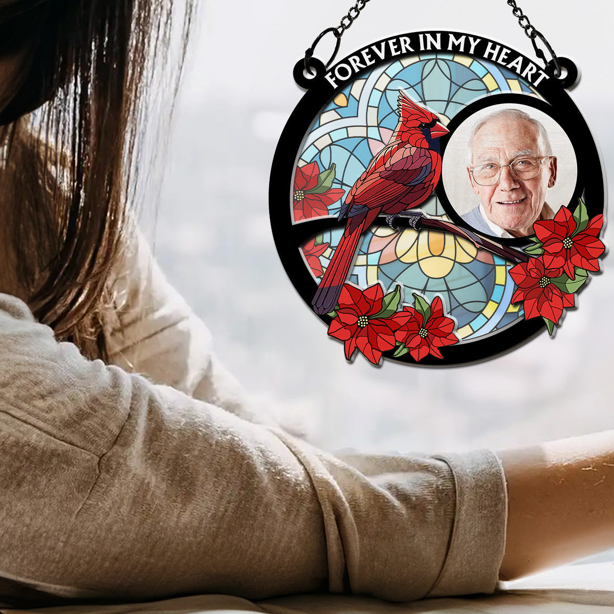 Custom Photo I am Always With You Memorial - Personalized Custom Suncatcher