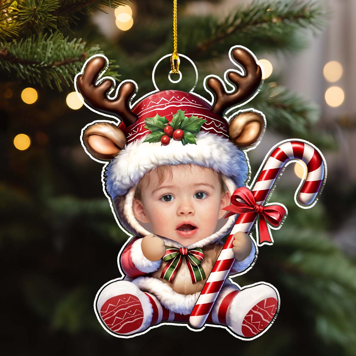 Baby Reindeer Christmas - Personalized Custom Acrylic Ornament
