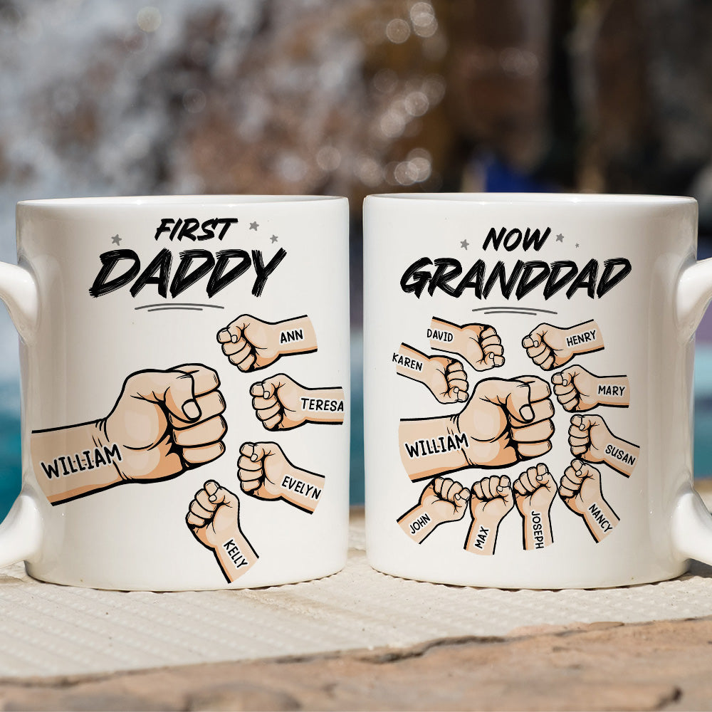 First Dad Now Grandpa - Personalized Custom Coffee Mug