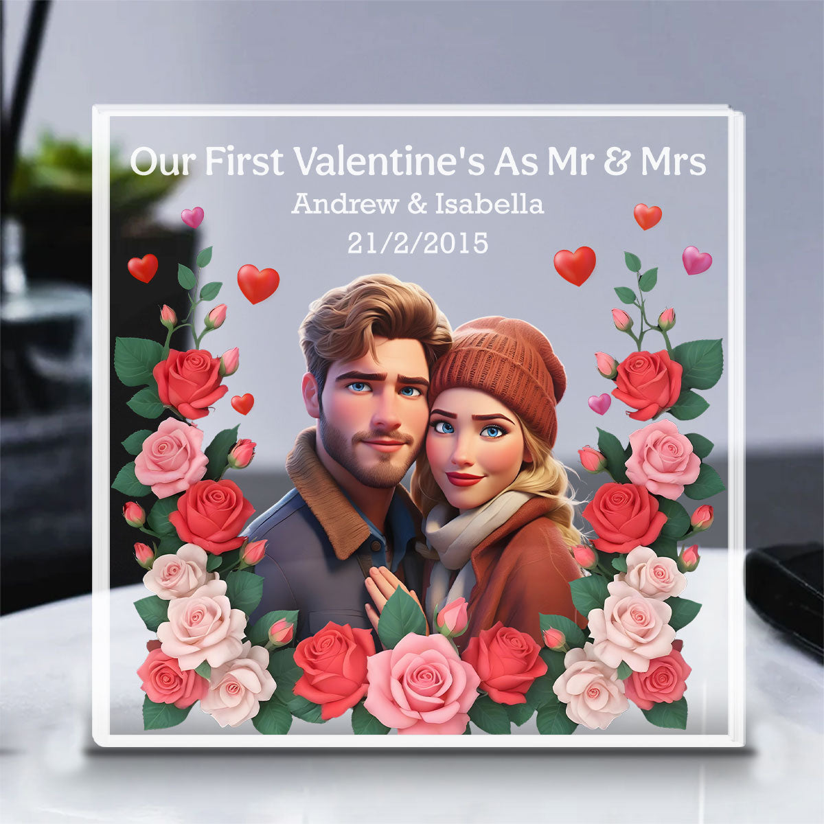 Our First Valentines Day - Personalized Custom Acrylic Plaque