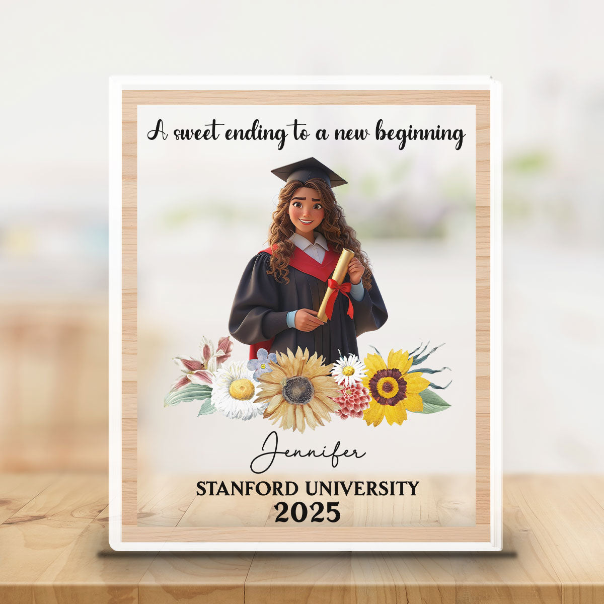 A Sweet Ending To A New Beginning - Personalized Custom Acrylic Plaque