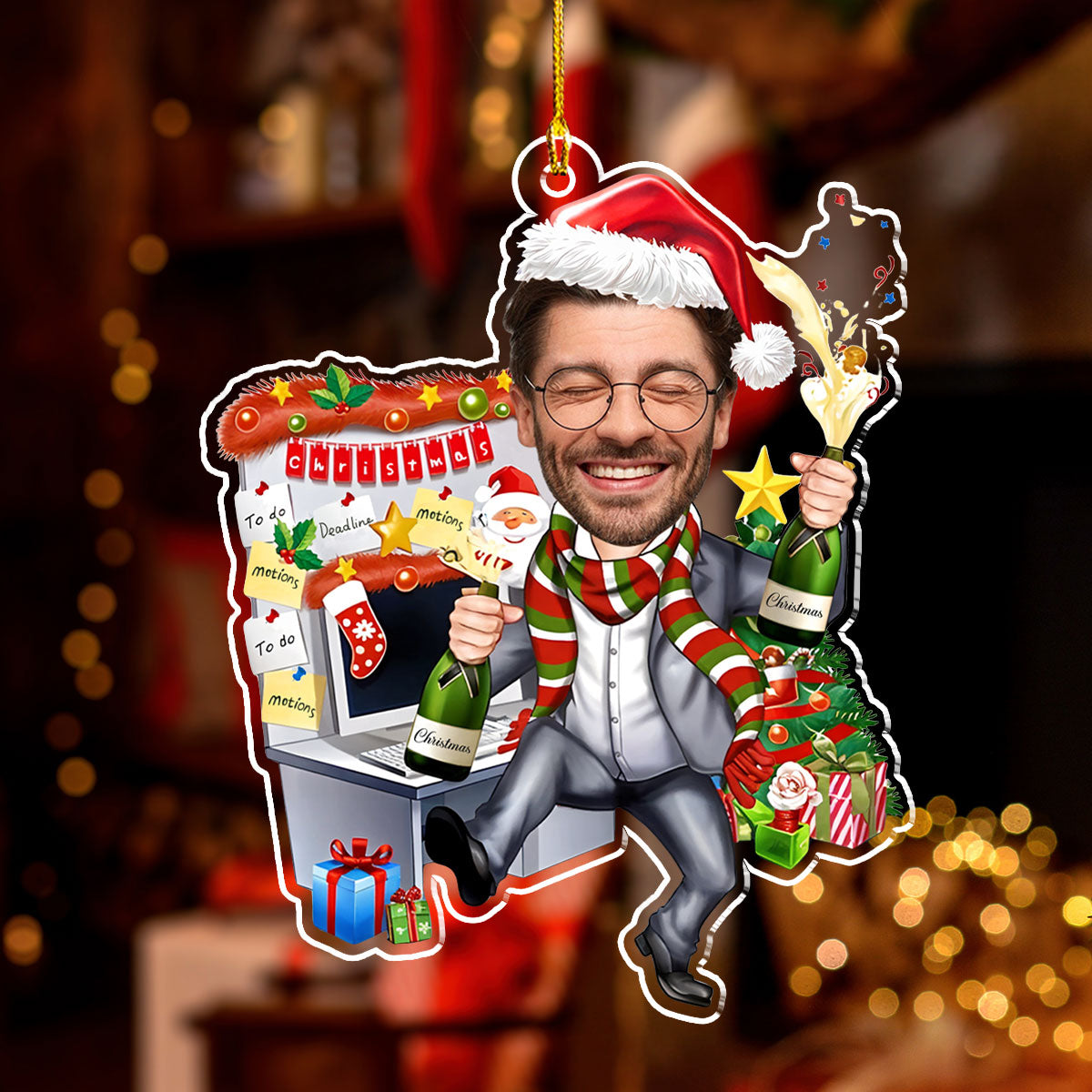 Here Is My Coworker 3 - Personalized Custom Acrylic Ornament